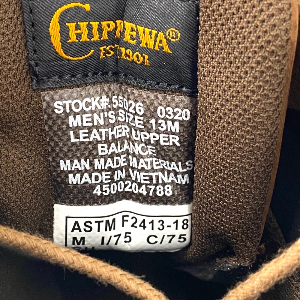 Chippewa Boots Men's Steel Toe Work Boots - 13M - Picture 8 of 9